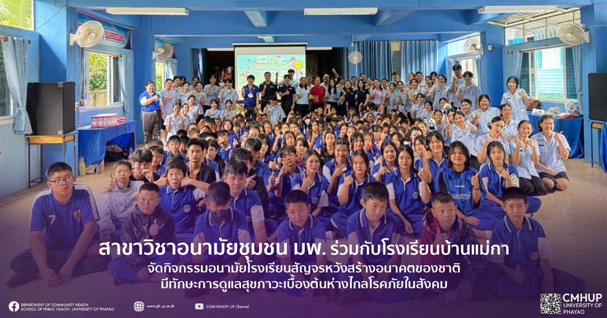 สาขาวิชาอนามัยชุมชน มพ. ร่วมกับโรงเรียนบ้านแม่กา จัดกิจกรรมอนามัยโรงเรียนสัญจรหวังสร้างอนาคตของชาติมีทักษะการดูแลสุขภาวะเบื้องต้นห่างไกลโรคภัยในสังคม