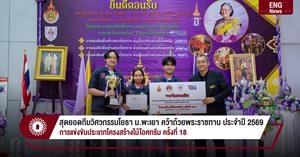 สุดยอดทีมวิศวกรรมโยธา ม.พะเยา คว้าถ้วยพระราชทาน ประจำปี 2569 การแข่งขันประเภทโครงสร้างไม้ไอศกรีม ครั้งที่ 18 > </a><div style=